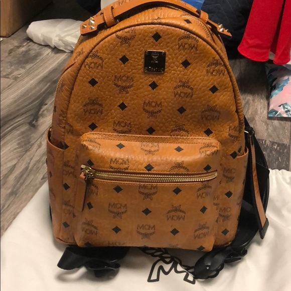 NWT MCM Camel/Black Backpack - Picture 1 of 8